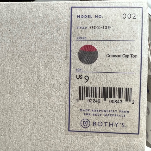 ROTHY’S: “The Point” Crimson Cap Toe Size 9 NIB - Picture 14 of 14